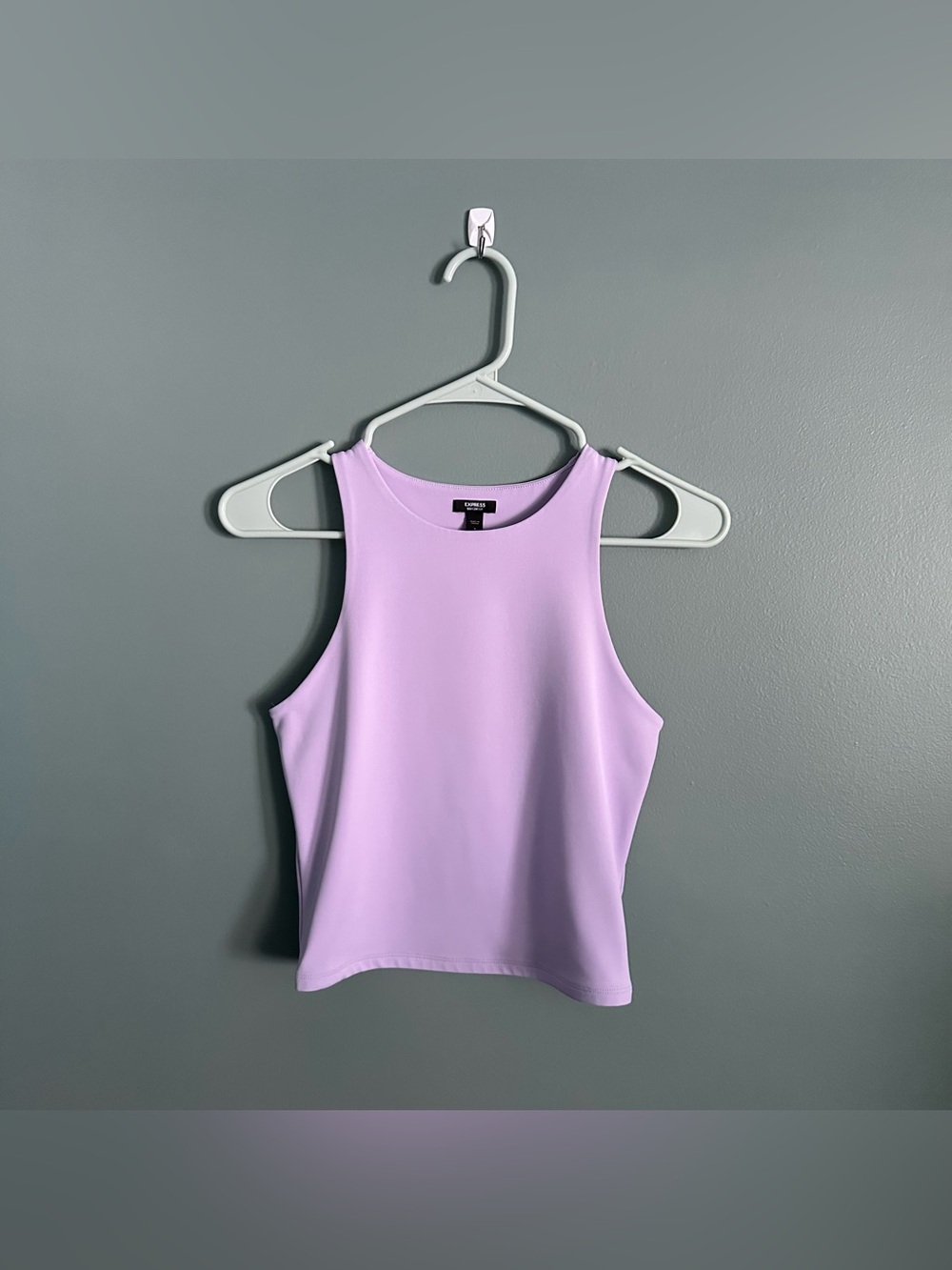 Express Body Contour High Neck Cropped Tank - Lavender Purple